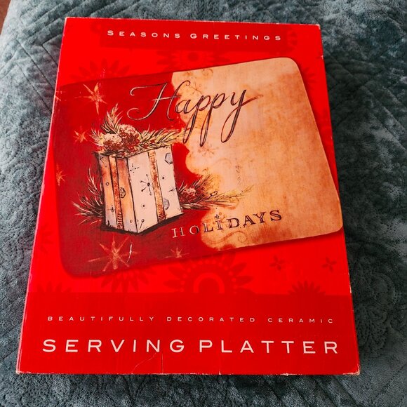 Certified International Happy Holidays Rectangle Serving Platter 12 " × 16" - Picture 7 of 7